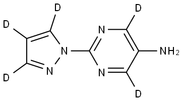 2-(1H-pyrazol-1-yl-d3)pyrimidin-4,6-d2-5-amine 结构式