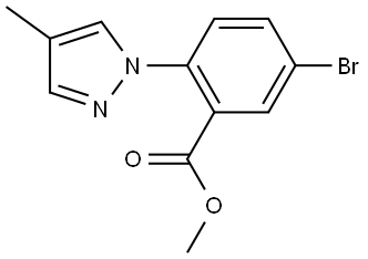 methyl 5-bromo-2-(4-methyl-1H-pyrazol-1-yl)benzoate 结构式