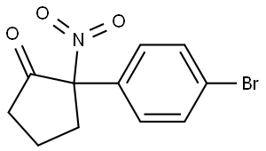 2-(4-bromophenyl)-2-nitrocyclopentan-1-one 结构式
