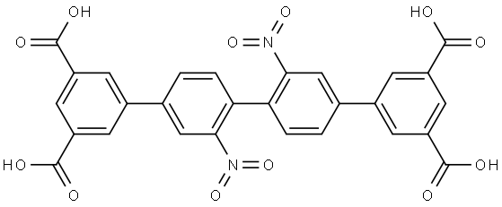 2'',3'-二硝基-[1,1':4',1'':4'',1'''-四联苯]-3,3''',5,5'''-四羧酸 结构式