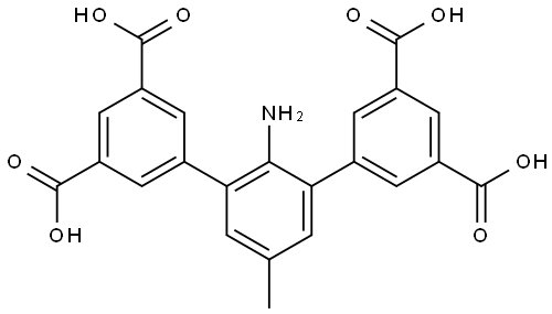 2'-氨基-5'-甲基-[1,1':3',1''-三联苯]-3,3'',5,5''-四羧酸 结构式