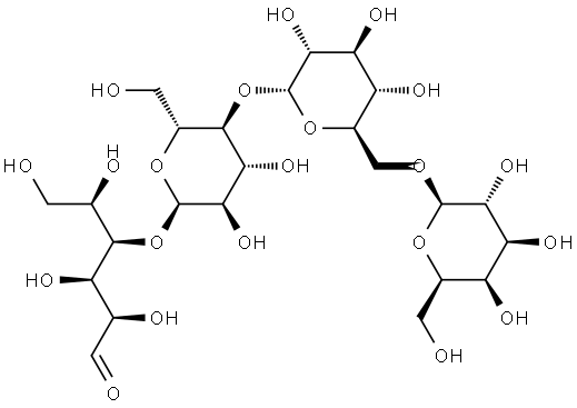 6'-O-(Α-D-吡喃半乳糖基)-D-麦芽三糖 结构式