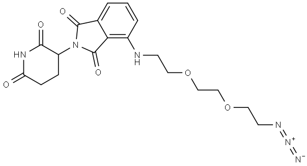 4-((2-(2-(2-azidoethoxy)ethoxy)ethyl)amino)-2-(2,6-dioxopiperidin-3-yl)isoindoline-1,3-dione 结构式