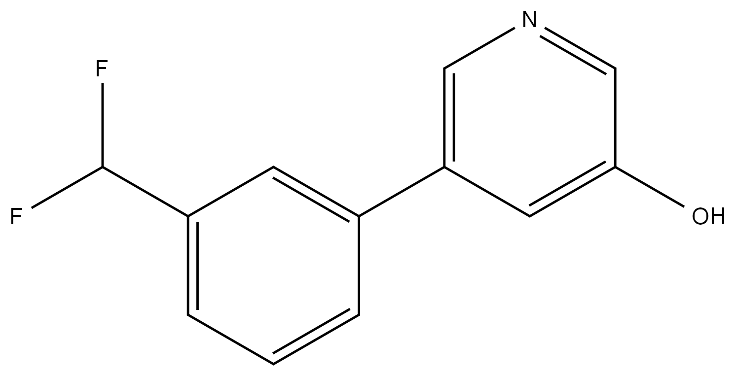 5-[3-(Difluoromethyl)phenyl]-3-pyridinol 结构式
