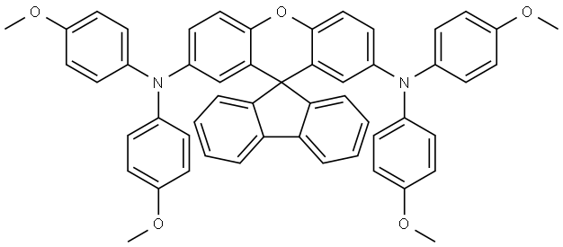 Spiro[9H-fluorene-9,9′-[9H]xanthene]-2′,7′-diamine, N2′,N2′,N7′,N7′-tetrakis(4-methoxyphenyl)- (ACI) 结构式