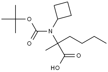 2-(BOC-(环丁基)氨基)-2-甲基己酸 结构式