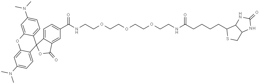 四甲基罗丹明-三聚乙二醇-生物素 结构式