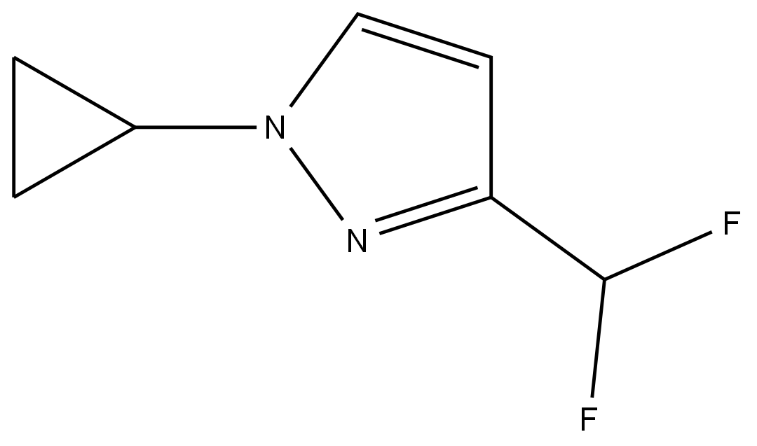 1-环丙基-3-(二氟甲基)-1H吡唑 结构式