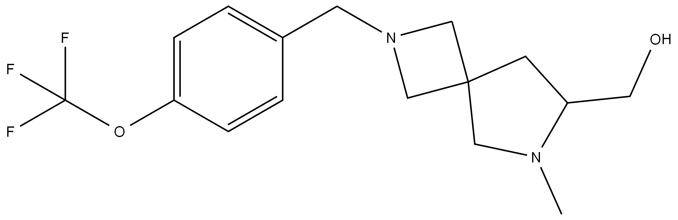 2,6-Diazaspiro[3.4]octane-7-methanol, 6-methyl-2-[[4-(trifluoromethoxy)phenyl]methyl]- 结构式