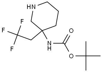 3-(2,2,2-三氟乙基)哌啶-3-基)氨基甲酸叔丁酯 结构式