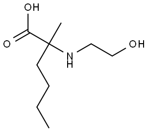 2-((2-羟基乙基)氨基)-2-甲基己酸 结构式