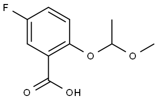 5-氟-2-(1-甲氧基乙氧基)苯甲酸 结构式