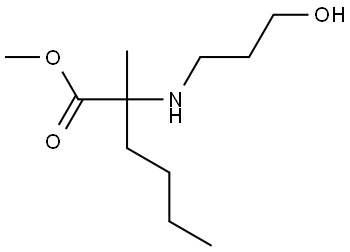 甲基 2-((3-羟基丙基)氨基)-2-甲基己酸酯 结构式