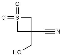 3-(羟甲基)硫杂环丁烷-3-腈1,1-二氧化物 结构式