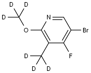 5-bromo-4-fluoro-2-(methoxy-d3)-3-(methyl-d3)pyridine 结构式
