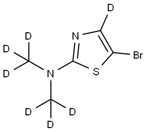 5-bromo-N,N-bis(methyl-d3)thiazol-2-amine-4-d 结构式