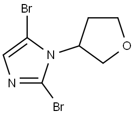 2,5-dibromo-1-(tetrahydrofuran-3-yl)-1H-imidazole 结构式