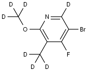 5-bromo-4-fluoro-2-(methoxy-d3)-3-(methyl-d3)pyridine-6-d 结构式