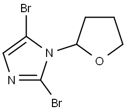 2,5-dibromo-1-(tetrahydrofuran-2-yl)-1H-imidazole 结构式