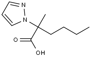 2-甲基-2-(1H-吡唑-1-基)己酸 结构式