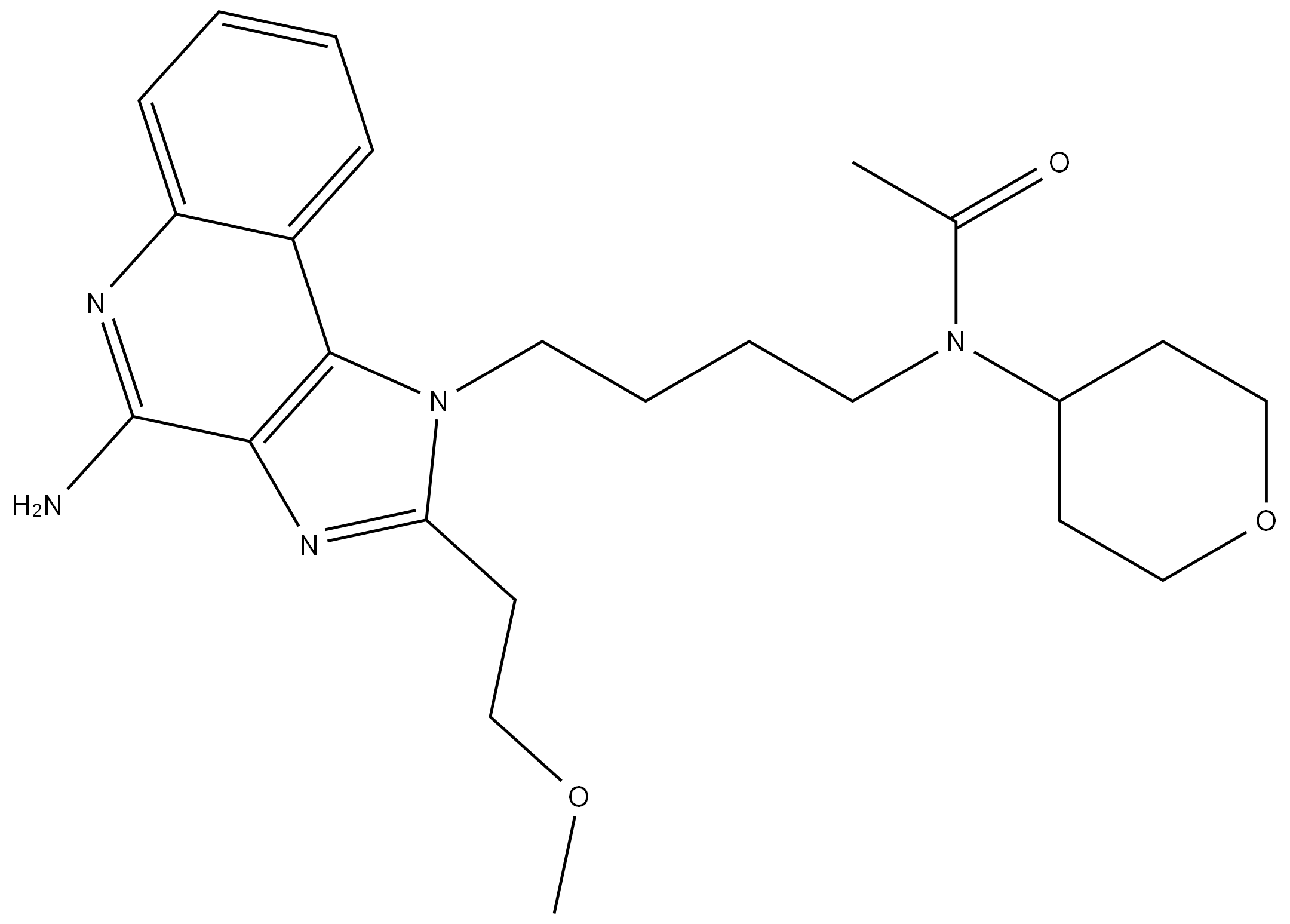 Acetamide, N-[4-[4-amino-2-(2-methoxyethyl)-1H-imidazo[4,5-c]quinolin-1-yl]butyl]-N-(tetrahydro-2H-pyran-4-yl)- 结构式