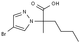 2-(4-溴-1H-吡唑-1-基)-2-甲基己酸 结构式