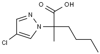 2-(4-氯-1H-吡唑-1-基)-2-甲基己酸 结构式
