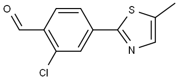 2-Chloro-4-(5-methyl-2-thiazolyl)benzaldehyde 结构式