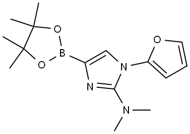 1-(furan-2-yl)-N,N-dimethyl-4-(4,4,5,5-tetramethyl-1,3,2-dioxaborolan-2-yl)-1H-imidazol-2-amine 结构式