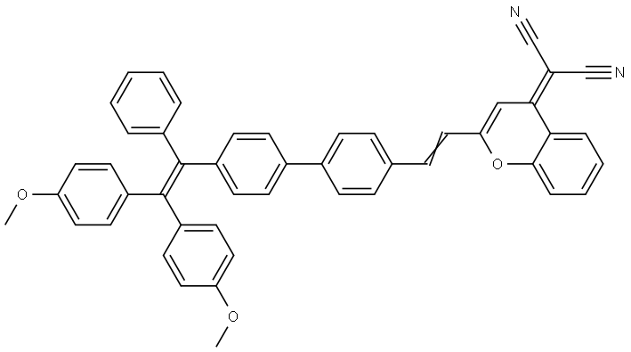 2-(2-(2-(4'-(2,2-BIS(4-METHOXYPHENYL)-1-PHENYLVINYL)-[1,1'-BIPHENYL]-4-YL)VINYL)-4H-CHROMEN-4-YLIDENE)MALONONITRILE 结构式