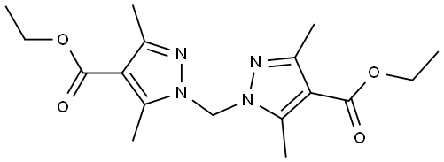 diethyl 1,1'-methylenebis(3,5-dimethyl-1H-pyrazole-4-carboxylate) 结构式