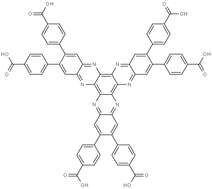 4,4',4'',4''',4'''',4'''''-(diquinoxalino[2,3-a:2',3'-c]phenazine-2,3,8,9,14,15-hexayl)hexabenzoic acid 结构式