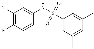 N-(3-Chloro-4-fluorophenyl)-3,5-dimethylbenzenesulfonamide 结构式