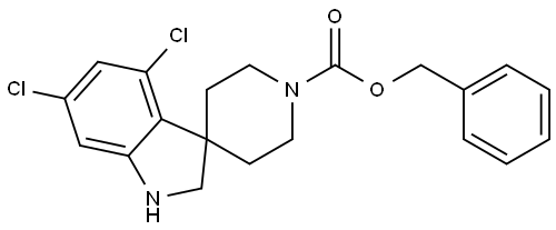 benzyl 4,6-dichlorospiro[indoline-3,4'-piperidine]-1'-carboxylate 结构式