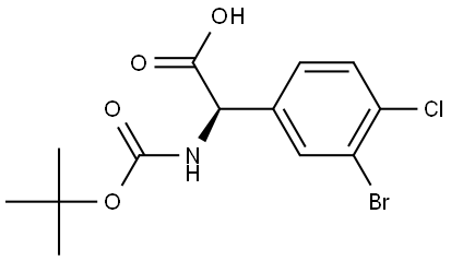 (R)-2-(3-bromo-4-chlorophenyl)-2-((tert-butoxycarbonyl)amino)acetic acid 结构式