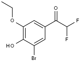 1-(3-bromo-5-ethoxy-4-hydroxyphenyl)-2,2-difluoroethanone 结构式