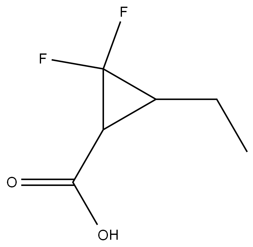 3-ethyl-2,2-difluorocyclopropane-1-carboxylic acid 结构式