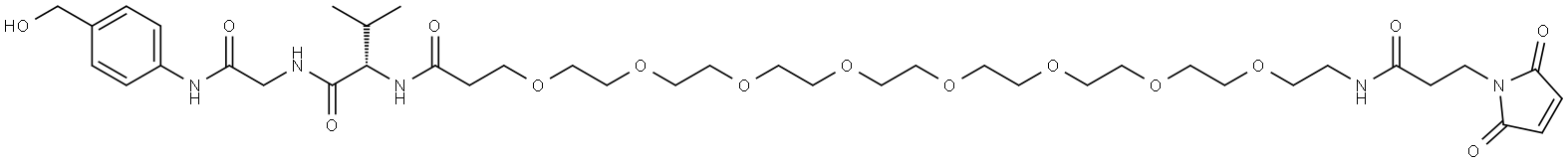 马来酰亚胺-酰胺-八聚乙二醇-VAL-GLY-PAB-羟基 结构式