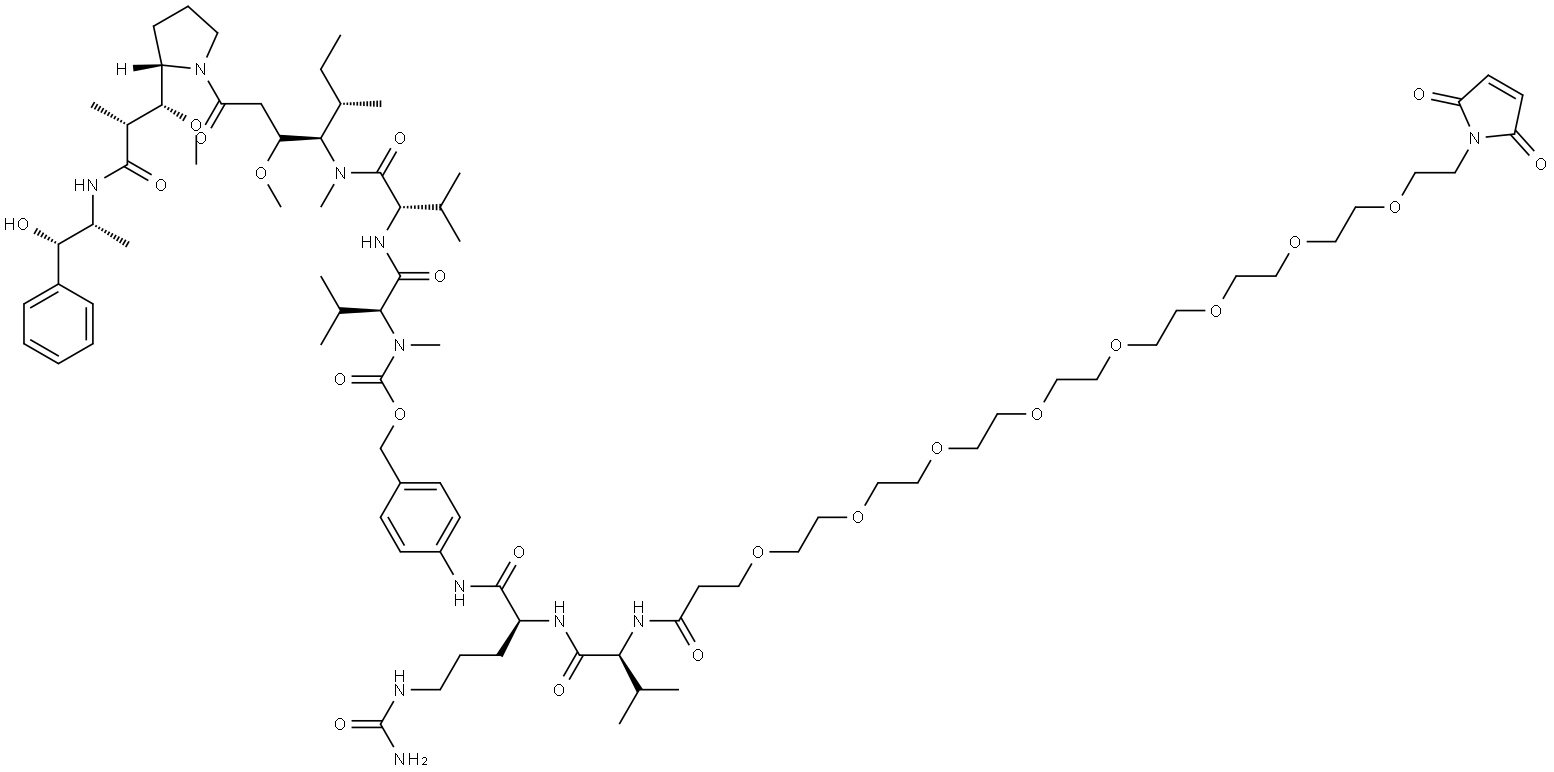 Mal-PEG8-Val-Cit-PAB-MMAE 结构式