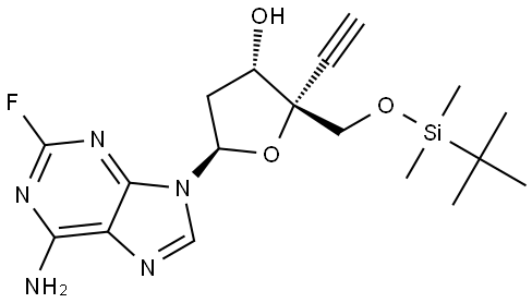 Adenosine,2′-deoxy-5′-O-[(1,1-dimethylethyl)dimethylsilyl]-4′-C-ethynyl-2-fluoro- 结构式