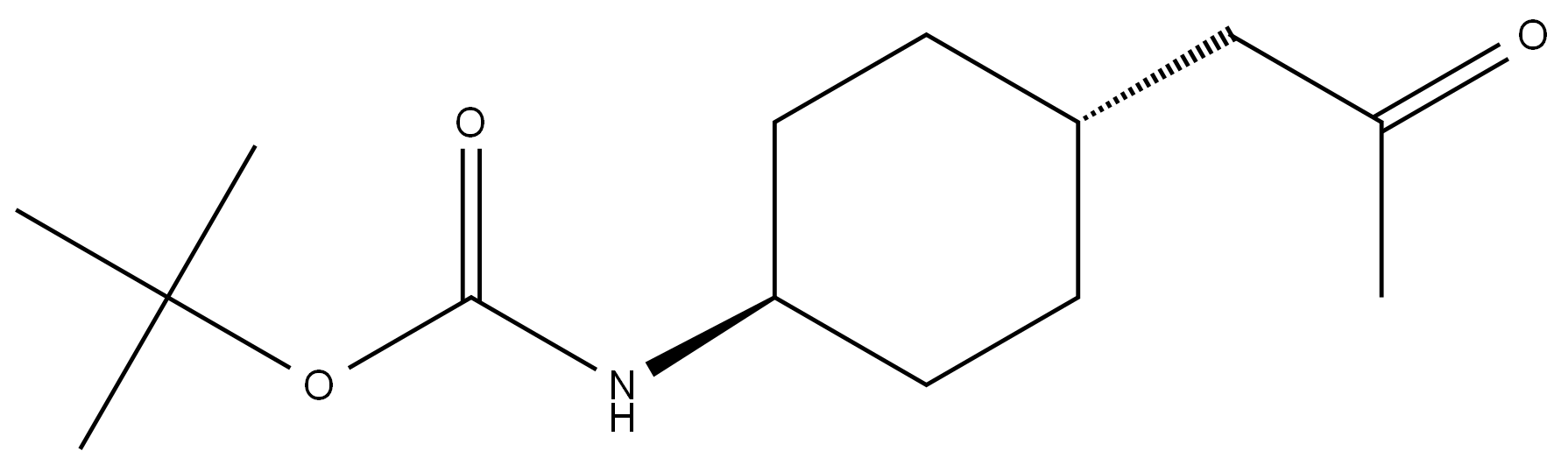 ((1R,4R)-4-(2-氧丙基)环己基)氨基甲酸叔丁酯 结构式