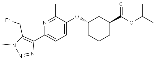 (1S,3S)-isopropyl 3-((6-(5-(bromomethyl)-1-methyl-1H-1,2,3-triazol-4-yl)-2-methylpyridin-3-yl)oxy)cyclohexanecarboxylate 结构式