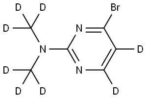 4-bromo-N,N-bis(methyl-d3)pyrimidin-2-amine-5,6-d2 结构式