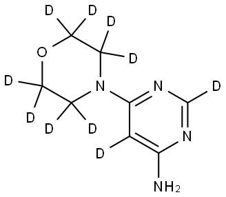 6-(morpholino-d8)pyrimidin-2,5-d2-4-amine 结构式