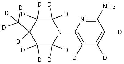 6-(4-(methyl-d3)piperidin-1-yl-2,2,3,3,4,5,5,6,6-d9)pyridin-3,4,5-d3-2-amine 结构式