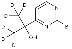 2-(2-bromopyrimidin-4-yl)propan-1,1,1,3,3,3-d6-2-ol 结构式