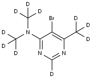 5-bromo-N,N,6-tris(methyl-d3)pyrimidin-4-amine-2-d 结构式