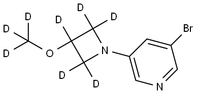 3-bromo-5-(3-(methoxy-d3)azetidin-1-yl-2,2,3,4,4-d5)pyridine 结构式