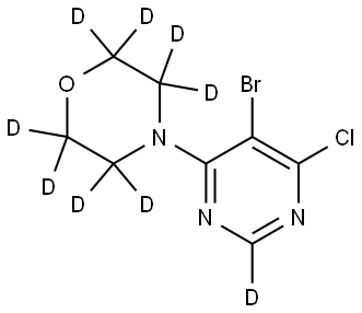 4-(5-bromo-6-chloropyrimidin-4-yl-2-d)morpholine-2,2,3,3,5,5,6,6-d8 结构式