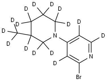 2-bromo-4-(3-(methyl-d3)piperidin-1-yl-2,2,3,4,4,5,5,6,6-d9)pyridine-3,5,6-d3 结构式